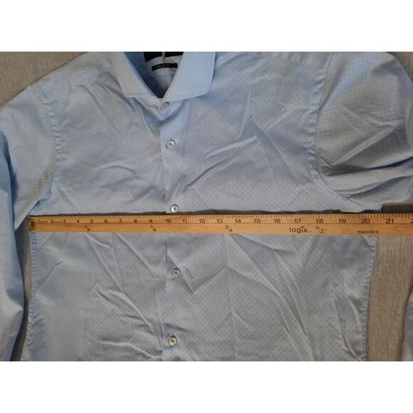 Boss Men's Small Finest Swiss Fabric Light Blue Longsleeve Button's Shirt - Picture 6 of 8